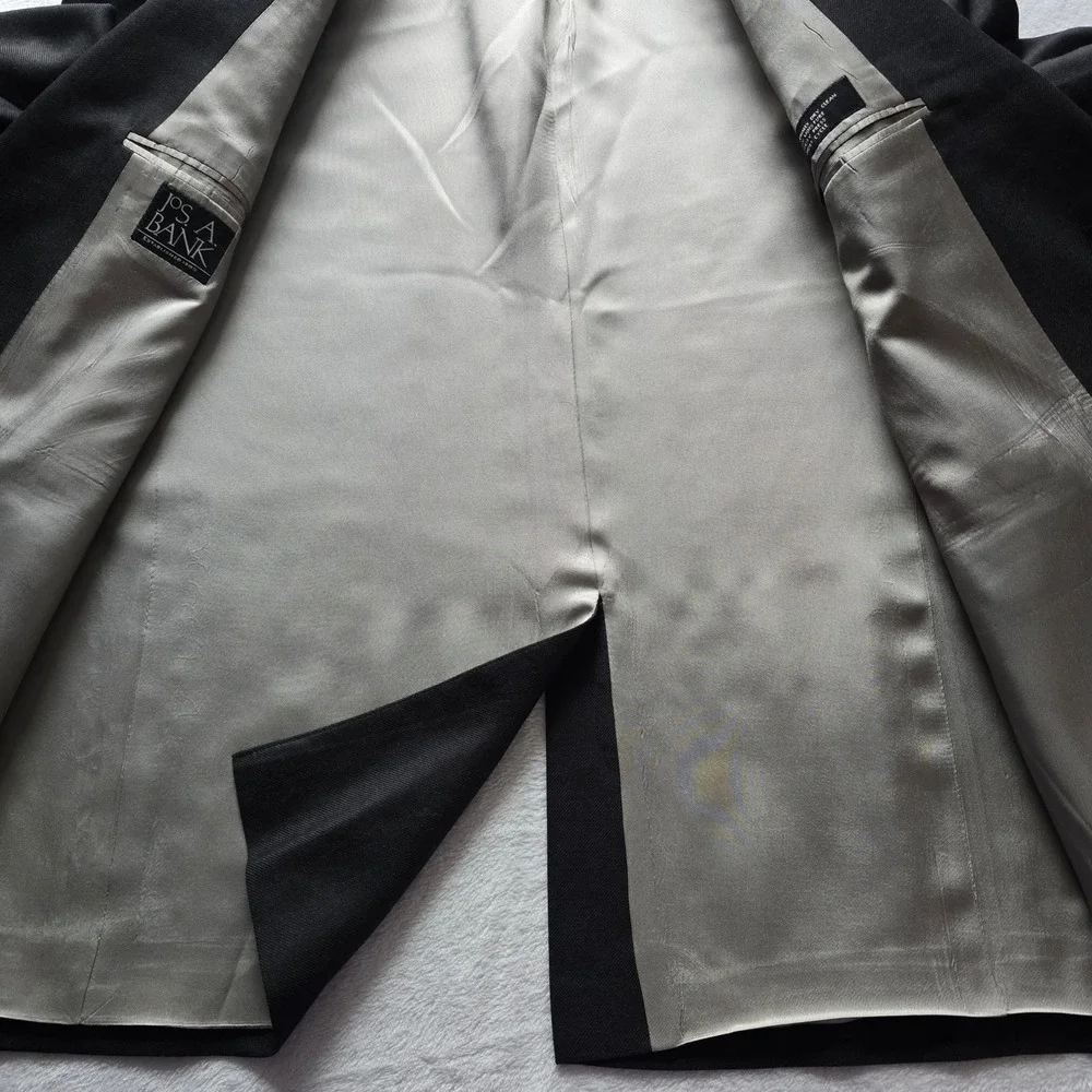 Jos. A. Bank Mens 48R Blazer Wool Silk Ramie Charcoal Gray Sport Coat‎ 10076N
